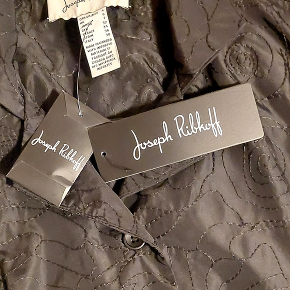 Joseph Ribkoff Women's Black Floral Asymmetric Hem Button-Up Jacket NWT Sz 4 - Picture 15 of 15